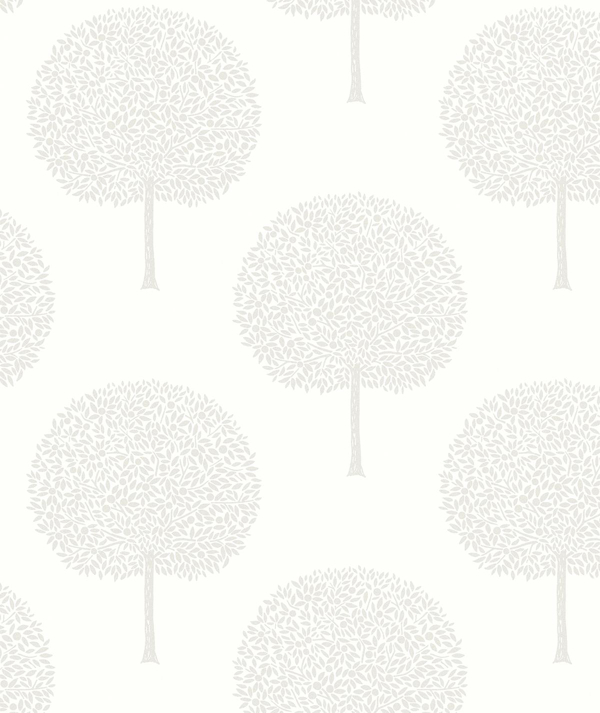 Seabrook Demi Glass Beaded Trees Ivory & Glass Beads Wallpaper