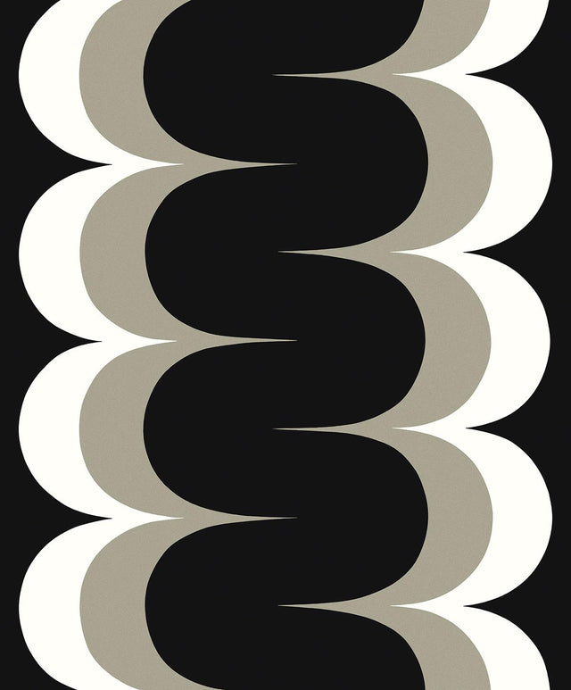 Seabrook Mandolin Geometric Stripe Onyx & Metallic Stone Wallpaper