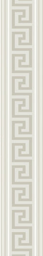 Seabrook Lyre Greek Key Border Almond & Metallic Champagne Wallpaper