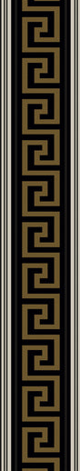 Seabrook Lyre Greek Key Border Black & Metallic Golden Sun Wallpaper