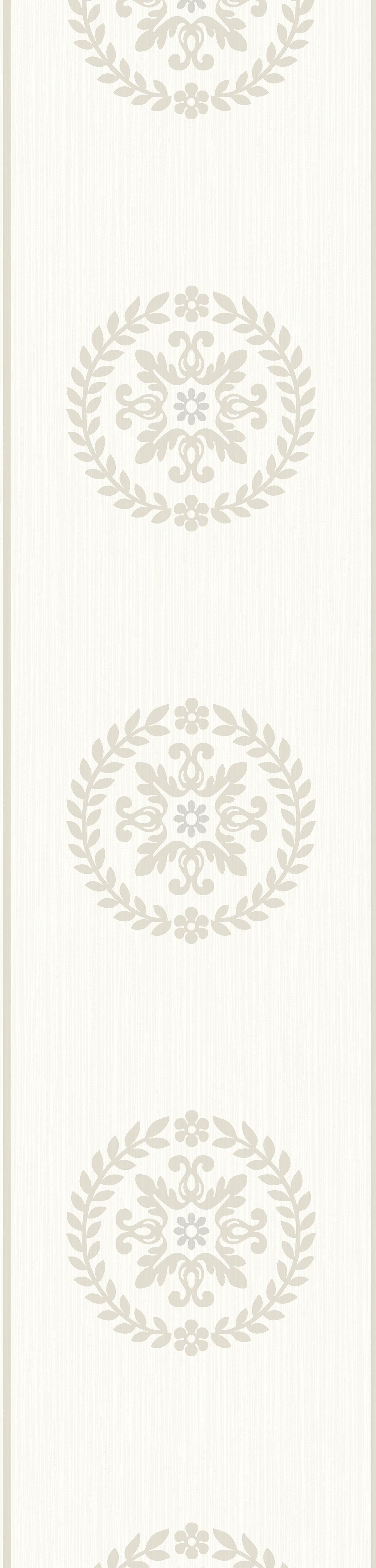 Seabrook Ronan Medallion Border Cream & Metallic Cookie Wallpaper