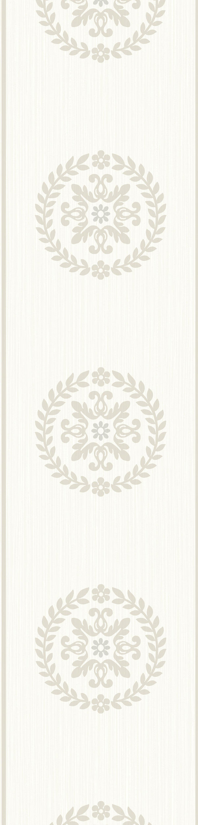 Seabrook Ronan Medallion Border Cream & Metallic Cookie Wallpaper