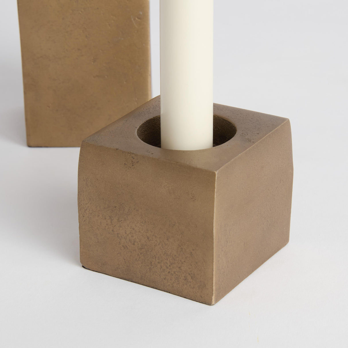 Napa Antique Brass TRACE CANDLEHOLDERS, SET OF 2