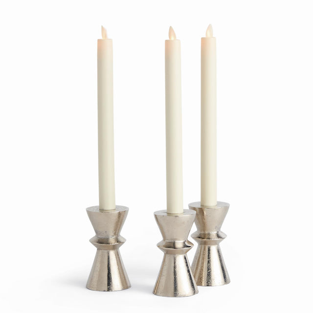 Napa Silver WELLS TAPER HOLDERS, SET OF 3