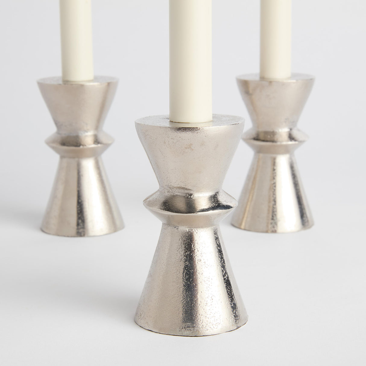 Napa Silver WELLS TAPER HOLDERS, SET OF 3