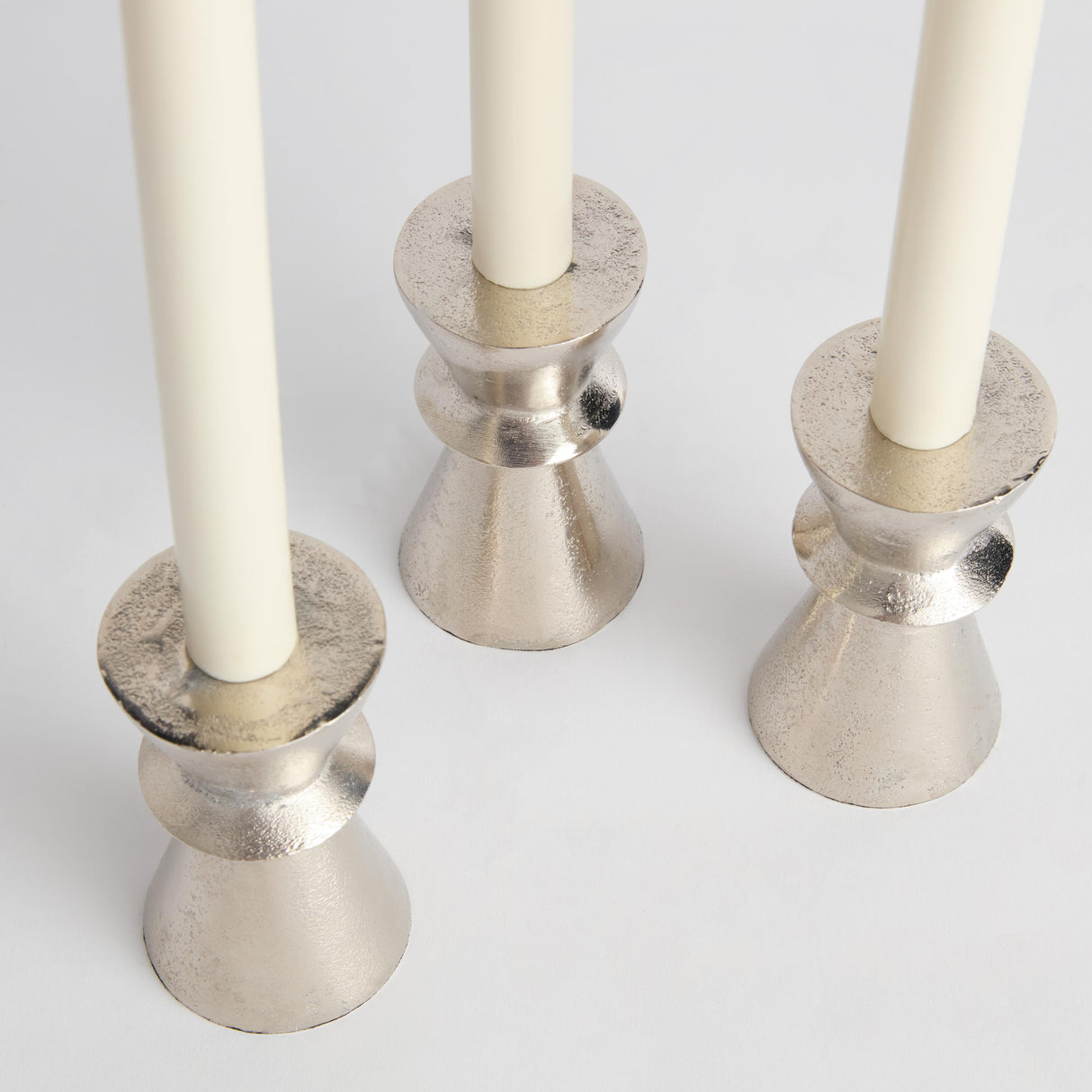 Napa Silver WELLS TAPER HOLDERS, SET OF 3