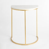 Napa White Marble/Gold ANNAMARIA SIDE TABLE