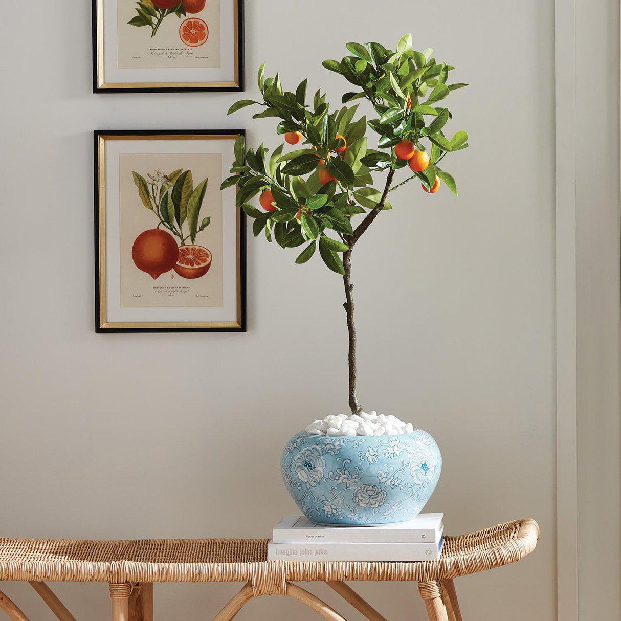 Napa Green/Orange FAUX KUMQUAT TREE DROP-IN 33"