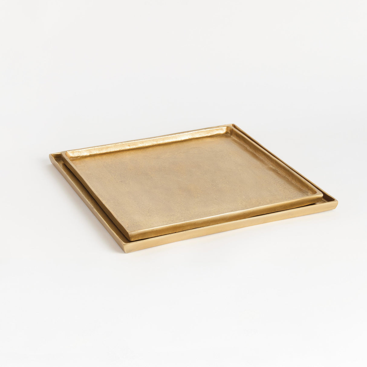 Napa Gold BRETT SQUARE DECORATIVE TRAYS, SET OF 2