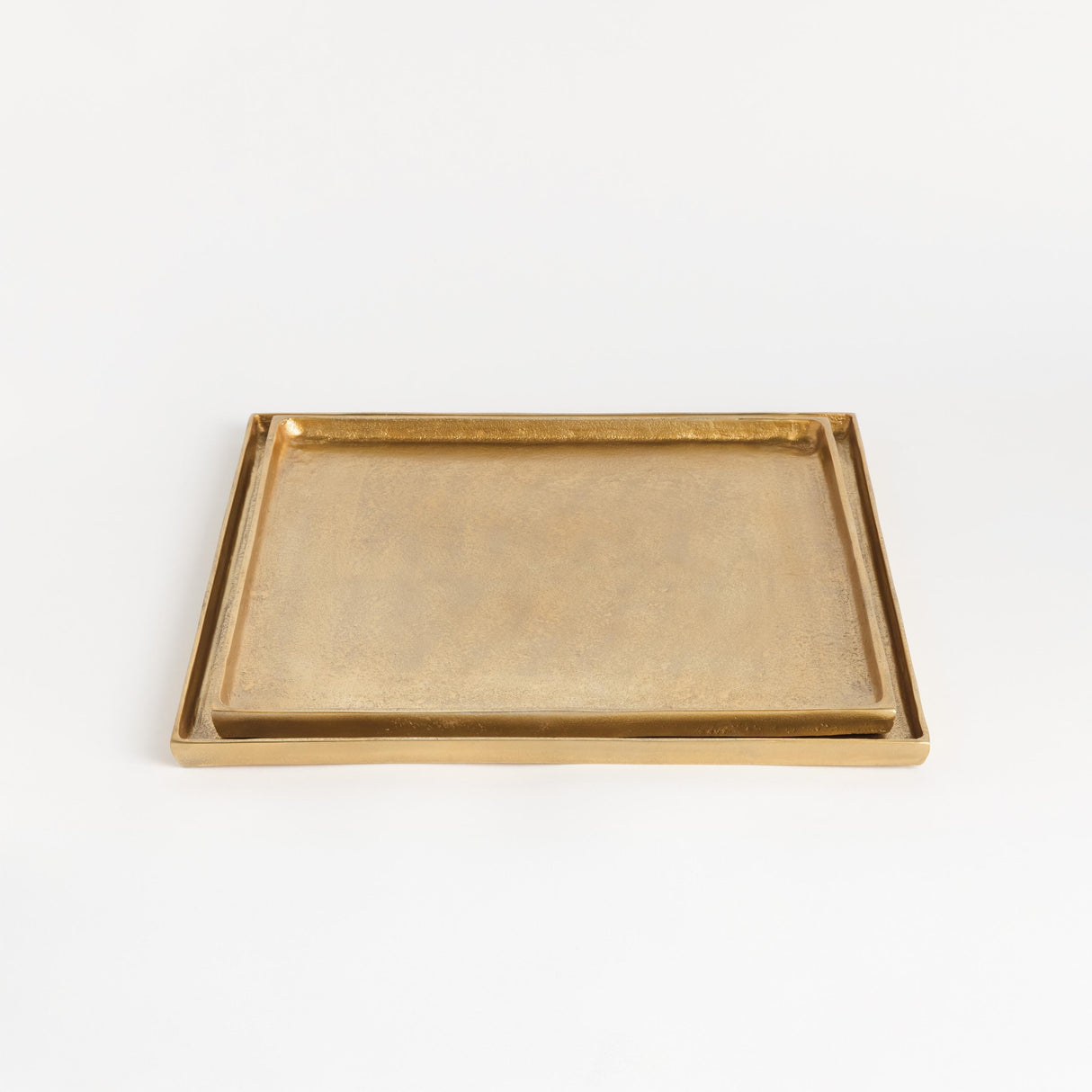 Napa Gold BRETT SQUARE DECORATIVE TRAYS, SET OF 2