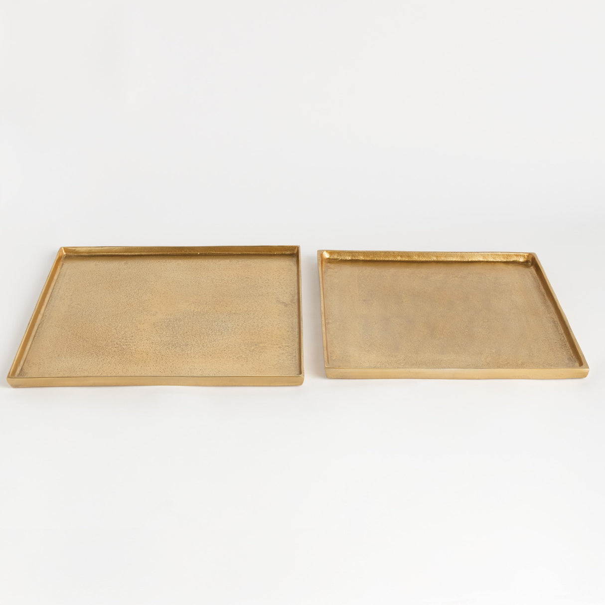 Napa Gold BRETT SQUARE DECORATIVE TRAYS, SET OF 2