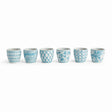 Napa Light Blue/White MONARCH MINI FLOWER POTS, SET OF 6