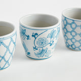 Napa Light Blue/White MONARCH MINI FLOWER POTS, SET OF 6