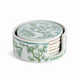 Napa Green/White IMPERIAL COASTERS, SET OF 6