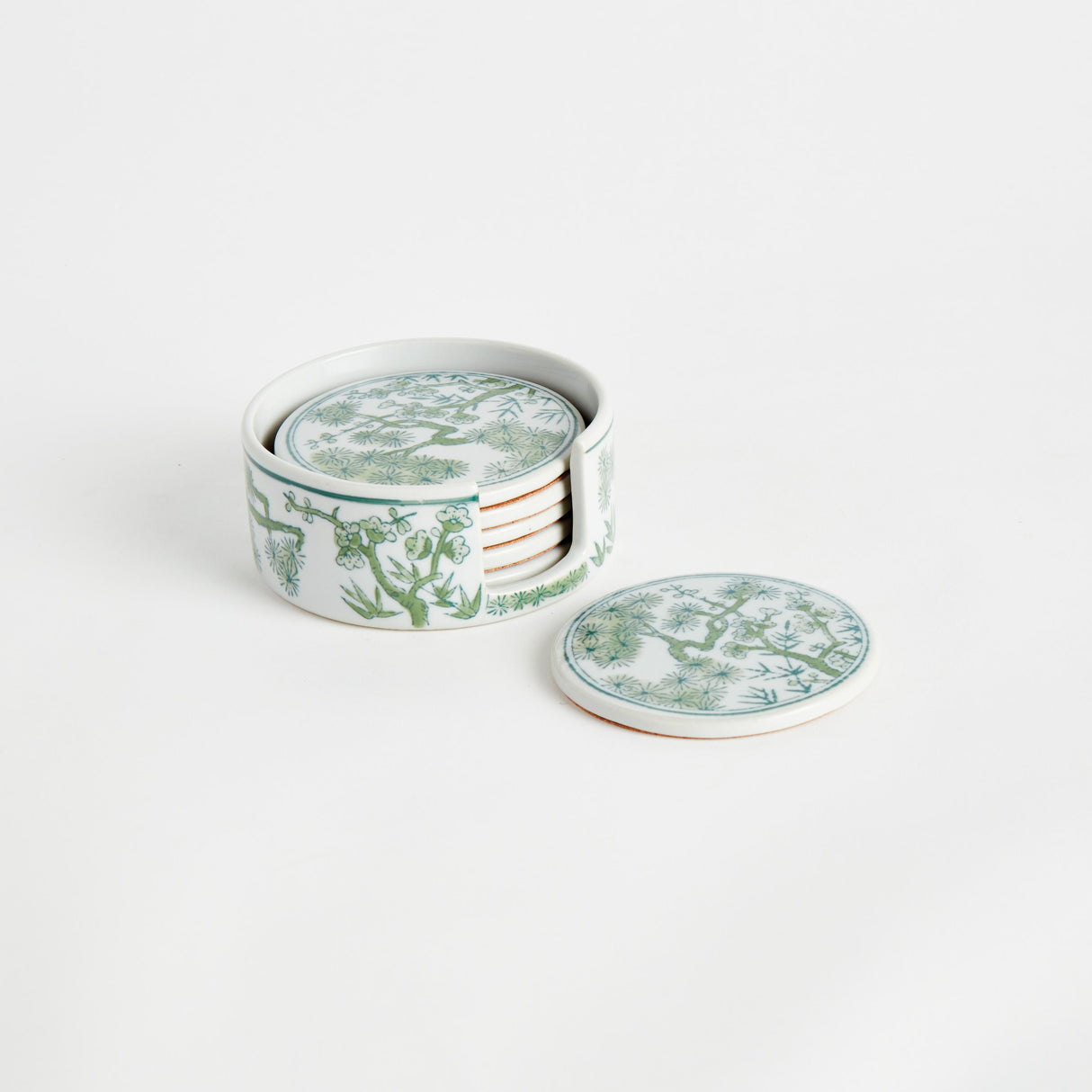 Napa Green/White IMPERIAL COASTERS, SET OF 6
