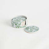 Napa Green/White IMPERIAL COASTERS, SET OF 6