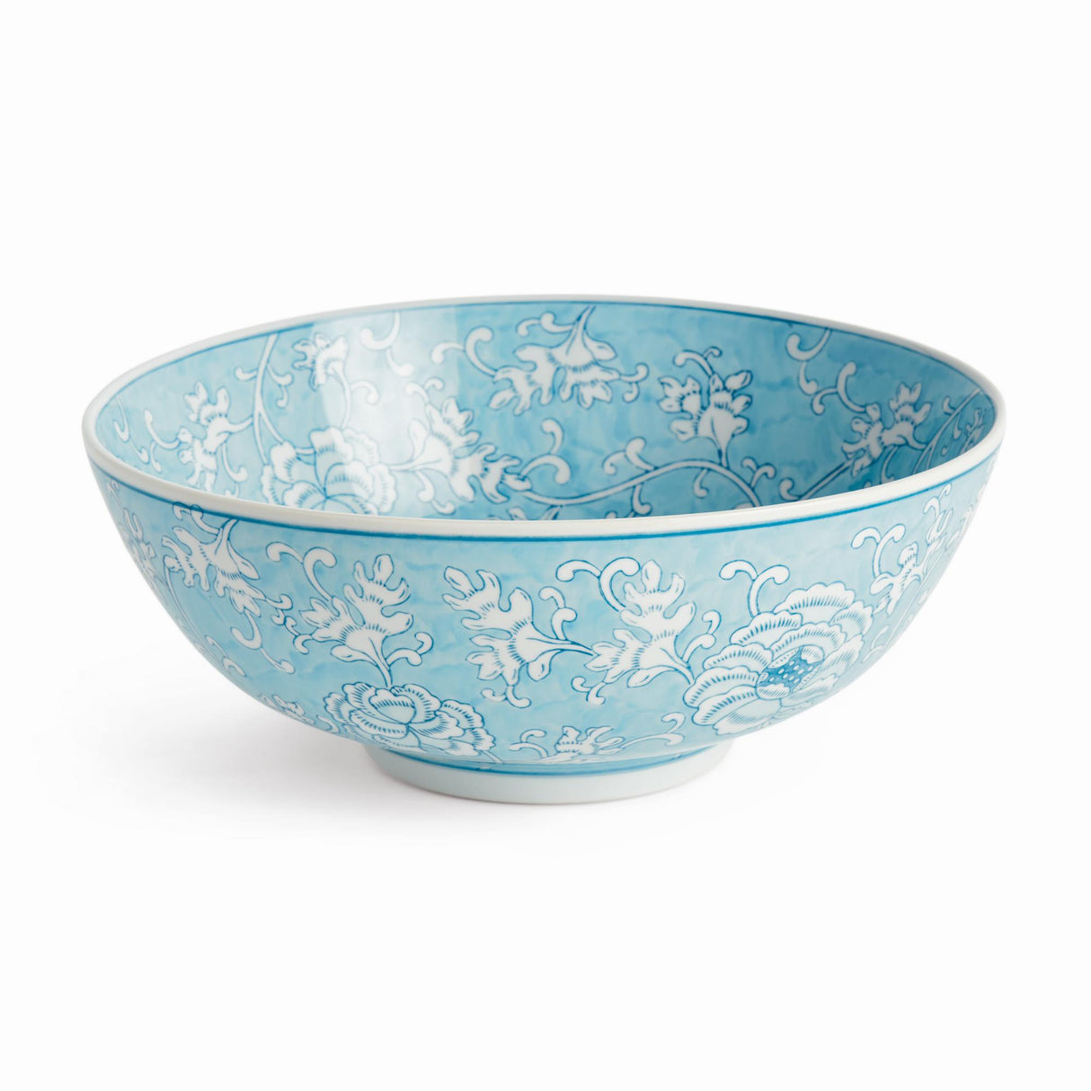 Napa Light Blue/White MONARCH LOTUS DECORATIVE BOWL