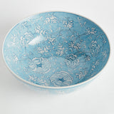 Napa Light Blue/White MONARCH LOTUS DECORATIVE BOWL