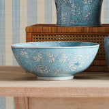 Napa Light Blue/White MONARCH LOTUS DECORATIVE BOWL