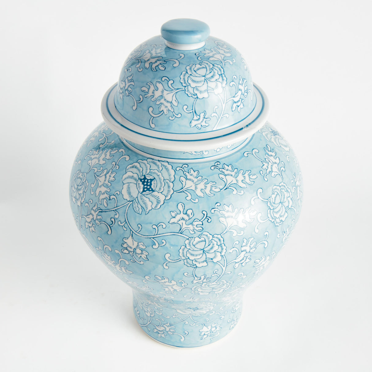 Napa Light Blue/White MONARCH LOTUS GINGER JAR