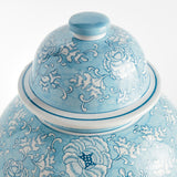 Napa Light Blue/White MONARCH LOTUS GINGER JAR