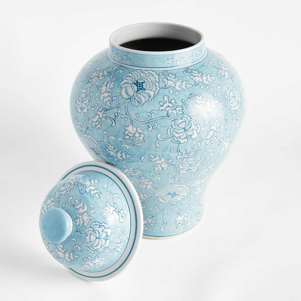 Napa Light Blue/White MONARCH LOTUS GINGER JAR
