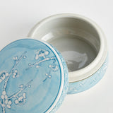 Napa Light Blue/White MONARCH EMPRESS ROUND LIDDED CATCH ALL BOX SMALL