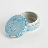 Napa Light Blue/White MONARCH EMPRESS ROUND LIDDED CATCH ALL BOX SMALL