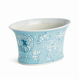 Napa Light Blue/White MONARCH LOTUS CACHEPOT LARGE