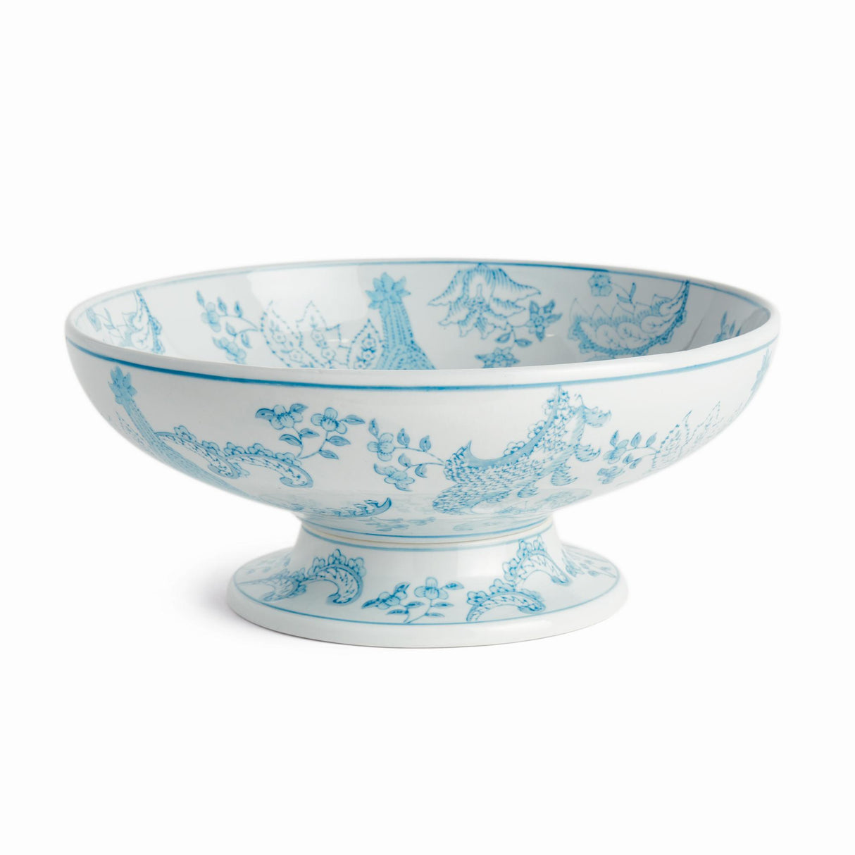 Napa Light Blue/White MONARCH PARROT DECORATIVE BOWL