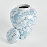 Napa Light Blue/White MONARCH PARROT GINGER JAR