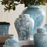 Napa Light Blue/White MONARCH PARROT GINGER JAR