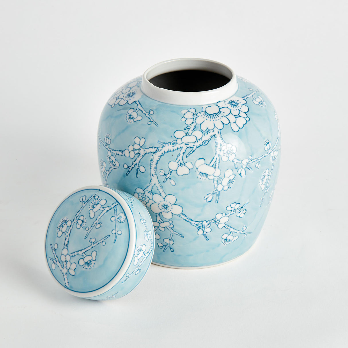 Napa Light Blue/White MONARCH EMPRESS LIDDED JAR