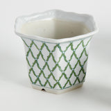 Napa Green/White IMPERIAL FLARED POTS, SET OF 3