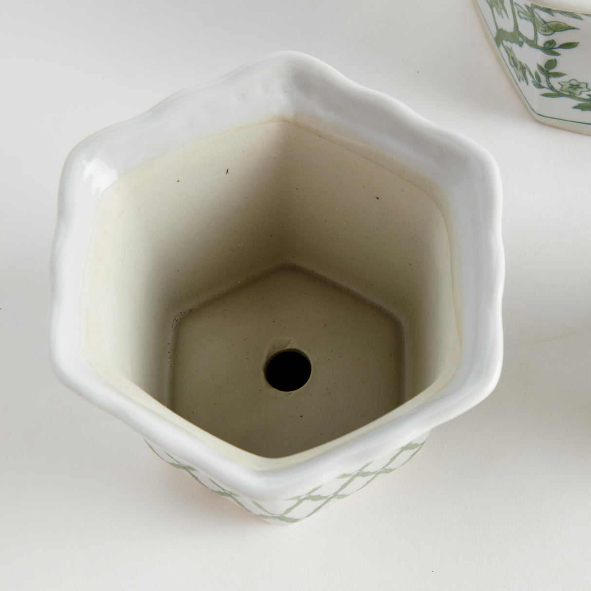 Napa Green/White IMPERIAL FLARED POTS, SET OF 3