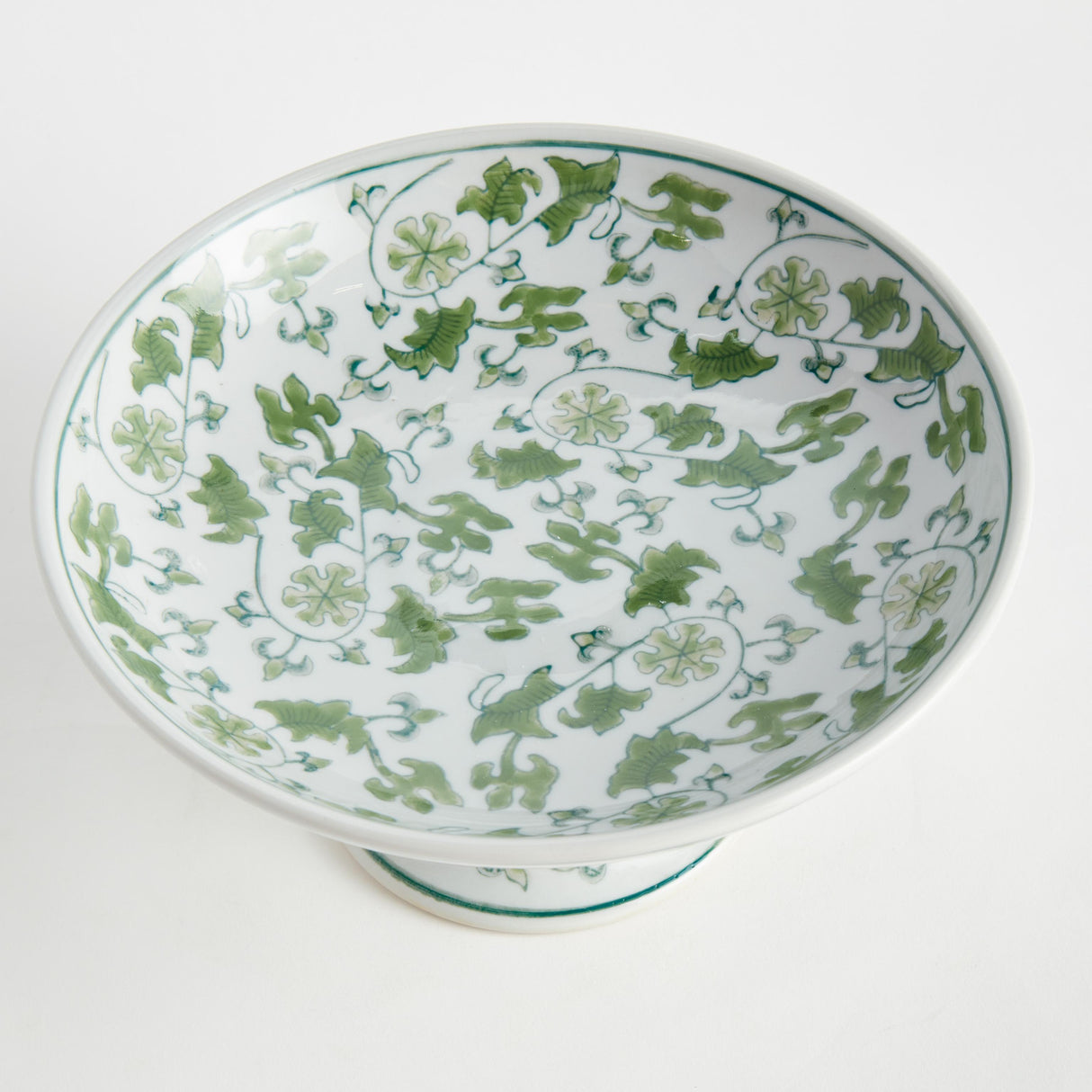 Napa Green/White IMPERIAL FOLIAGE COMPOTE LARGE