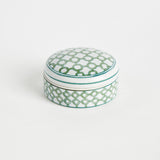 Napa Green/White IMPERIAL LIDDED BOXES, SET OF 3