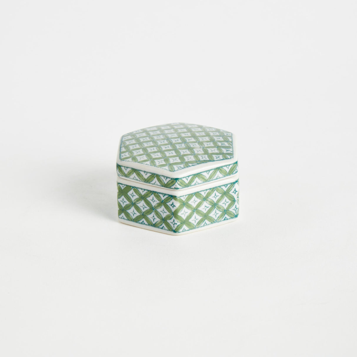Napa Green/White IMPERIAL LIDDED BOXES, SET OF 3