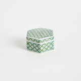 Napa Green/White IMPERIAL LIDDED BOXES, SET OF 3