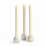 Napa Green/White Marble JOCELYN MARBLE TAPER HOLDERS, SET OF 3