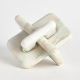 Napa Green/White Marble JARVIS MARBLE KNOT SCULPTURE