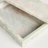 Napa Green/White Marble JOHANNA MARBLE LIDDED BOXES, SET OF 2