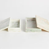 Napa Green/White Marble JOHANNA MARBLE LIDDED BOXES, SET OF 2