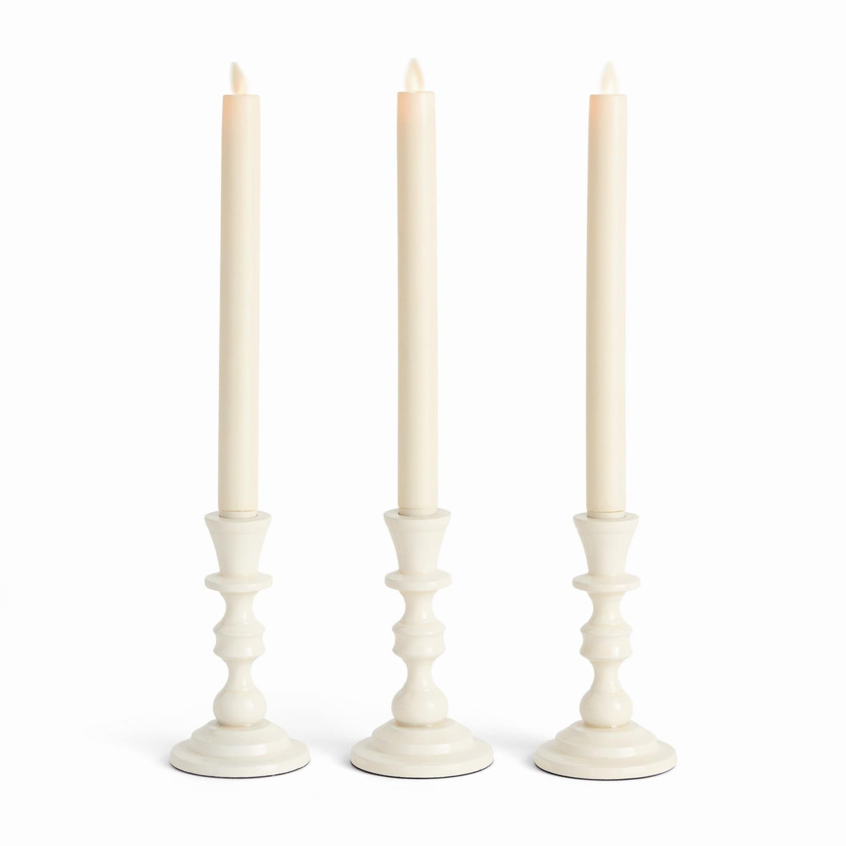 Napa White EVE TAPER HOLDERS, SET OF 3