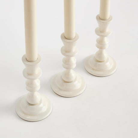 Napa White EVE TAPER HOLDERS, SET OF 3