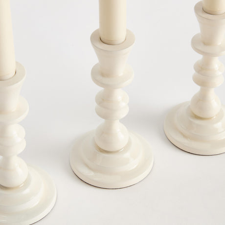 Napa White EVE TAPER HOLDERS, SET OF 3