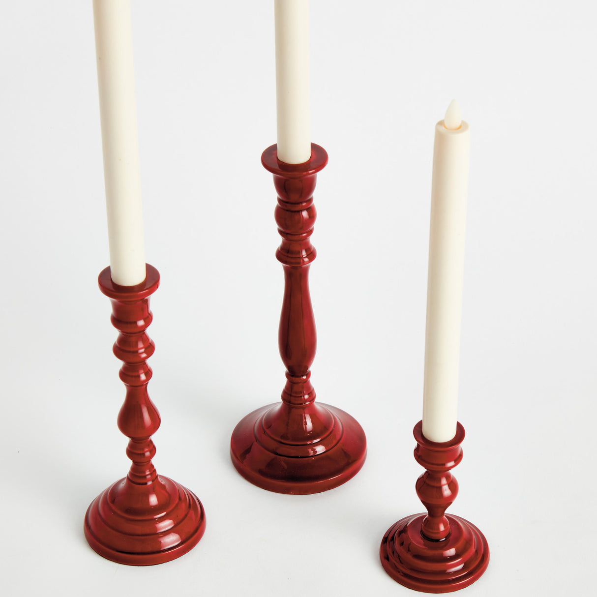 Napa Red HUGH TAPER HOLDERS, SET OF 3