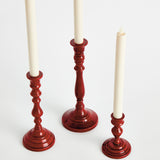 Napa Red HUGH TAPER HOLDERS, SET OF 3