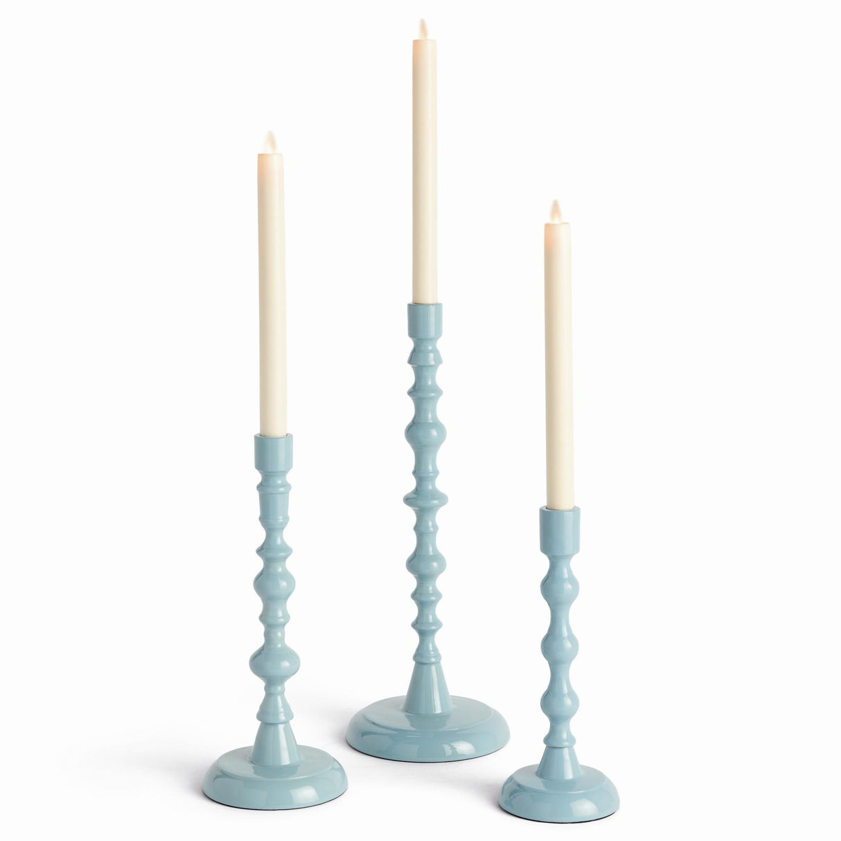 Napa Blue ROSINA TAPER HOLDERS, SET OF 3