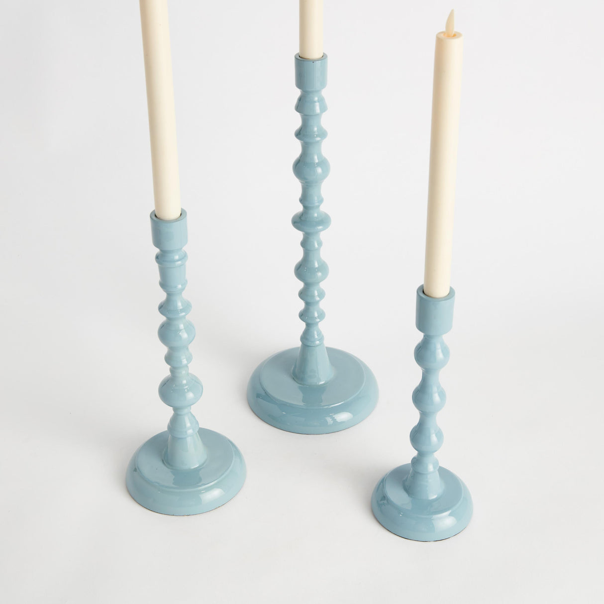 Napa Blue ROSINA TAPER HOLDERS, SET OF 3